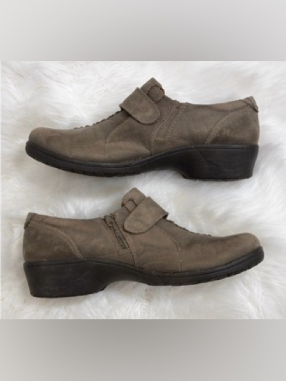Clarks Unstructured Sparrow Shoes Womens 10 Brown Taupe Nubuck Leather Comfort